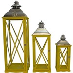 Assistência Técnica e Garantia do produto Lanternas Decorativas Gg Conjunto 3 Peças Biblos Amarela - Oldway