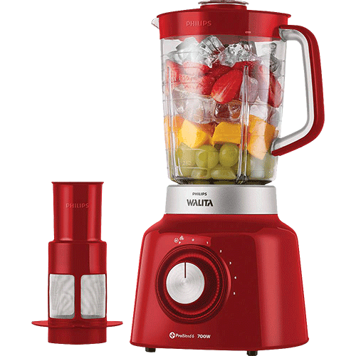 Assistência Técnica e Garantia do produto Liquidificador Philips Walita Problend RI2134/4 2,4L 6 Lâminas 5 Velocidades Vermelho/Prata - 700W