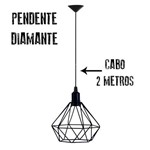 Assistência Técnica e Garantia do produto Luminaria Aramado Pendente Diamante Preto com Cabo de 2 Metros