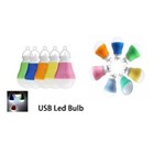 Assistência Técnica e Garantia do produto Luminária Usb Led para Notbook PC Azul Lâmpada Bulbo 5w Branco Frio - Arco Íris Led