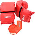 Assistência Técnica e Garantia do produto Luva Bate Saco com Fecho M Vermelha + Bandagem Elástica 50mm Vermelha - Life Zone