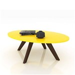 Assistência Técnica e Garantia do produto Mesa de Centro Oval Alba Dj Móveis Amarelo Laca
