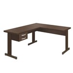 Assistência Técnica e Garantia do produto Mesa em L para Escritório 2 Gavetas 170cmx150cm Office Plata Móveis Ruggine