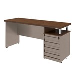 Assistência Técnica e Garantia do produto Mesa para Escritório 4 Gavetas Mega 160cm Plata Móveis Ruggine/Suede