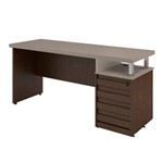 Assistência Técnica e Garantia do produto Mesa para Escritório 4 Gavetas Mega 160cm Plata Móveis Suede/Ruggine