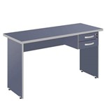 Assistência Técnica e Garantia do produto Mesa para Escritório 2 Gavetas 90cm Top Plata Móveis Azul/Cinza