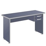 Assistência Técnica e Garantia do produto Mesa para Escritório 2 Gavetas 120cm Top Plata Móveis Azul/Cinza