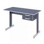 Assistência Técnica e Garantia do produto Mesa para Escritório 2 Gavetas 150cm Pop New 530 Plata Móveis Azul/Cinza