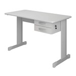 Assistência Técnica e Garantia do produto Mesa para Escritório 2 Gavetas 150cm Pop New 530 Plata Móveis Cinza