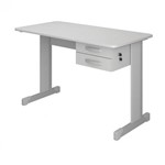 Assistência Técnica e Garantia do produto Mesa para Escritório 2 Gavetas 90cm Pop New 600 Plata Móveis Cinza