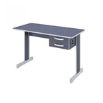 Assistência Técnica e Garantia do produto Mesa para Escritório 2 Gavetas Pop New Plata Móveis Azul/Cinza