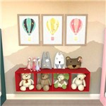 Assistência Técnica e Garantia do produto Nicho Cubo com 3 Prateleiras Ciati Kit Cubos Baby Bramov Móveis Vermelho