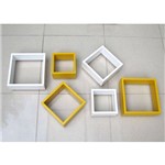 Assistência Técnica e Garantia do produto Nicho Decorativo Mdf Kit 6 Unidades - Cor Amarelo e Branco