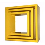 Assistência Técnica e Garantia do produto Nicho Decorativo Mdf Kit 3 Unidades - Cor Amarelo