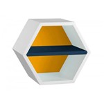 Assistência Técnica e Garantia do produto Nicho Hexagonal 1 Prateleira Favo Maxima Branco/Amarelo/Azul Noite