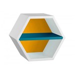 Assistência Técnica e Garantia do produto Nicho Hexagonal 1 Prateleira Favo Maxima Branco/Amarelo/Azul