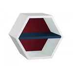 Assistência Técnica e Garantia do produto Nicho Hexagonal 1 Prateleira Favo Maxima Branco/Bordô/Azul Noite