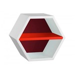 Assistência Técnica e Garantia do produto Nicho Hexagonal 1 Prateleira Favo Maxima Branco/Bordô/Vermelho