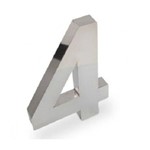 Assistência Técnica e Garantia do produto Número 4 de Aço Inox Brilhante Espelhado 20cm - Número de Casa