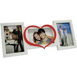 Assistência Técnica e Garantia do produto Painel de Fotos Love (41x17x1cm ) Branco com Vermelho para 3 Fotos - Kapos
