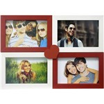 Assistência Técnica e Garantia do produto Painel de Fotos Love (34x24x1cm) Branco com Vermelho para 4 Fotos - Kapos