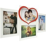 Assistência Técnica e Garantia do produto Painel de Fotos Love (42x24x1cm) Branco com Vermelho para 4 Fotos - Kapos