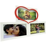 Assistência Técnica e Garantia do produto Painel de Fotos Love (34x24x1cm) Branco com Vermelho para 3 Fotos - Kapos