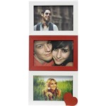 Assistência Técnica e Garantia do produto Painel de Fotos Love (36x17x1cm) Branco com Vermelho para 3 Fotos - Kapos