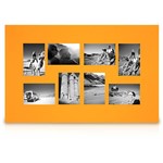 Assistência Técnica e Garantia do produto Painel de Fotos Upper 1 (45x70x4cm) Laranja com Branco para 8 Fotos - Artimage
