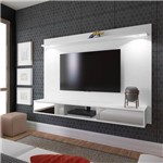 Assistência Técnica e Garantia do produto Painel Platino Branco Portas Deslizantes com Espelho para TV Até 47 Polegadas com Prateleiras e LED