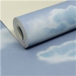 Assistência Técnica e Garantia do produto Papel de Parede Importado Vinílico Lavável Infantil Nuvens Azul Escuro com Branco