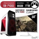 Assistência Técnica e Garantia do produto Pc Gamer Intel Core I3 7100 Geforce Gtx 1060 6GB Monitor Curve Samsung 32 C32F391 8GB 1TB EasyPC