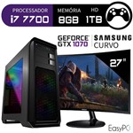 Assistência Técnica e Garantia do produto Pc Gamer Intel Core I7 7700 Geforce Gtx 1070 8GB Monitor Curvo Samsung 27 C27F390F 8GB 1TB EasyPC