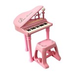 Assistência Técnica e Garantia do produto Piano Teclado Rosa Infantil + Microfone + Banquinho - Mc4215
