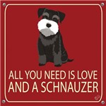 Assistência Técnica e Garantia do produto Placa de Decoração All You Need Is Love And a Schnauzer