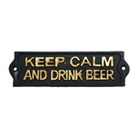 Assistência Técnica e Garantia do produto Placa de Ferro para Decoração - Keep Calm And Drink Beer