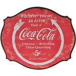 Assistência Técnica e Garantia do produto Placa Decorativa Coca-Cola MDF Circle Arrow Vermelho - Urban