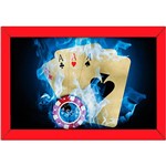 Assistência Técnica e Garantia do produto Placa Decorativa Mod. Poker com Moldura Vermelho 22x32cm - At.home