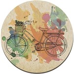 Assistência Técnica e Garantia do produto Placa Decorativa Redonda - Bicicleta Aquarela 29x29cm - Cia Laser