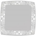 Assistência Técnica e Garantia do produto Plafon Mosaico Quadrado Médio 28x28cm Metal/Vidro Branco - Attena
