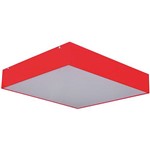 Assistência Técnica e Garantia do produto Plafon Sobrepor Quadrado Médio 35x35cm Metal e Acrílico Vermelho - Attena