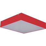 Assistência Técnica e Garantia do produto Plafon Sobrepor Quadrado Pequeno 25x25cm Metal e Acrílico Vermelho - Attena