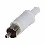 Assistência Técnica e Garantia do produto Plug Conector Rca Plastico com Rabicho Branco - Pacote com 10 Peças