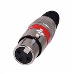 Assistência Técnica e Garantia do produto Plug Xlr Canon Fêmea Tipo Neutrik 3 Pinos Vermelho - Pacote com 5 Peças