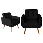 Assistência Técnica e Garantia do produto Poltrona Agata Black Decorativa Chique em Suede Kasa Sofa