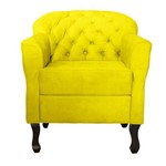 Assistência Técnica e Garantia do produto Poltrona Cadeira Julia Decorativa Recepção e Escritório Sala Suede Amarelo - DS DECOR