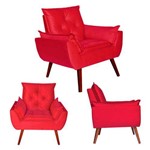 Assistência Técnica e Garantia do produto Poltrona Vermelha Opala Decorativa Elegante Kasa Sofá Decor