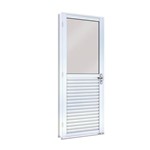 Assistência Técnica e Garantia do produto Porta de Aço Giro com Vidro Lucasa Facilità 215cmx86cm Branco