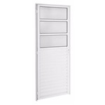 Assistência Técnica e Garantia do produto Porta de Alumínio com Vidro Mini Boreal Integral Tecno Branco 210cmx80cm Branco