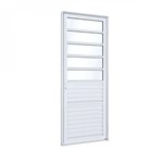 Assistência Técnica e Garantia do produto Porta de Alumínio de Giro Mista Ventilada 215cmx85cm Lucasa Eccellente Branco